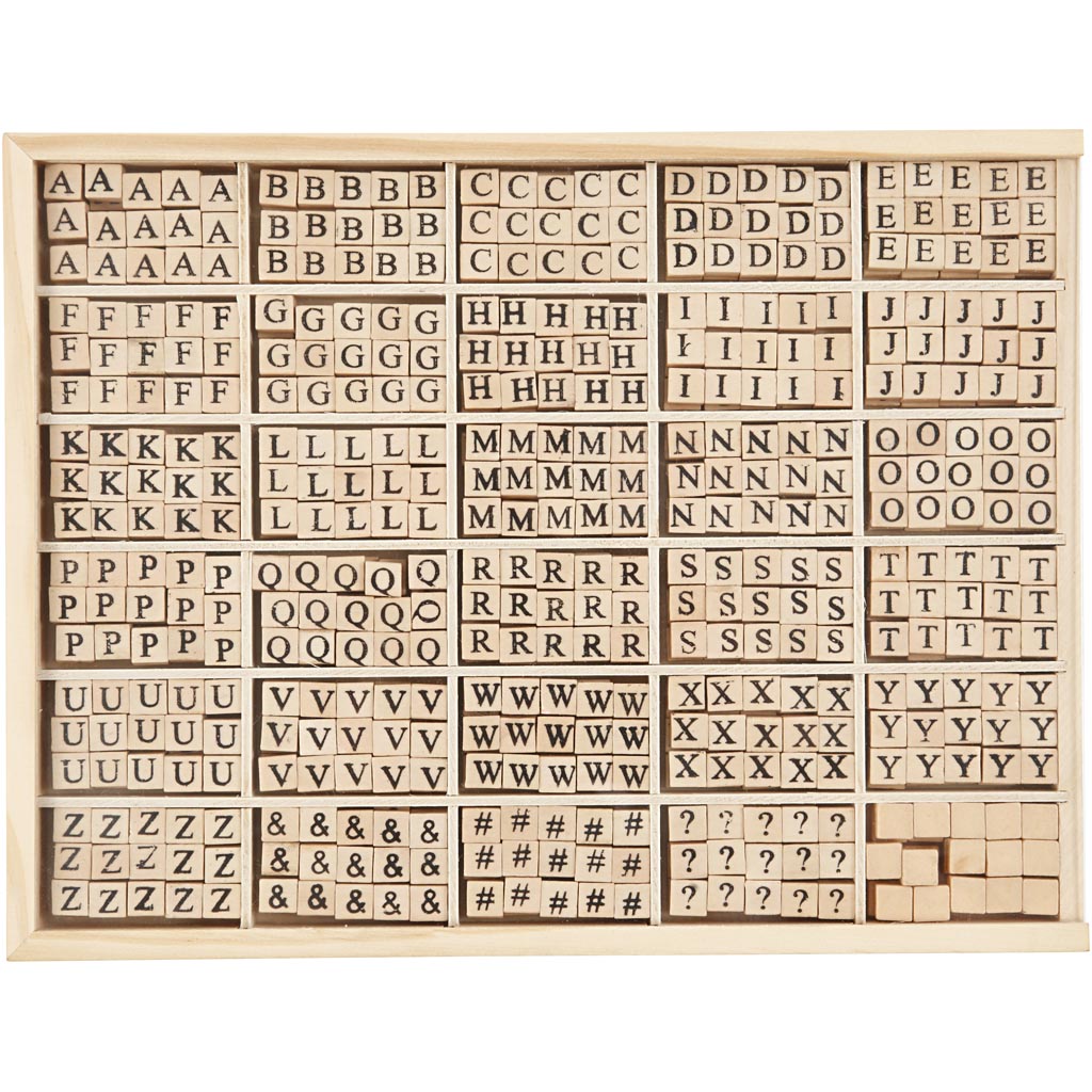 Perles lettres, A-Z, &, #, ?, dim. 8x8 mm, diamètre intérieur 3 mm, blanc, 750 ass./ 1 Pq. [HOB-68982]