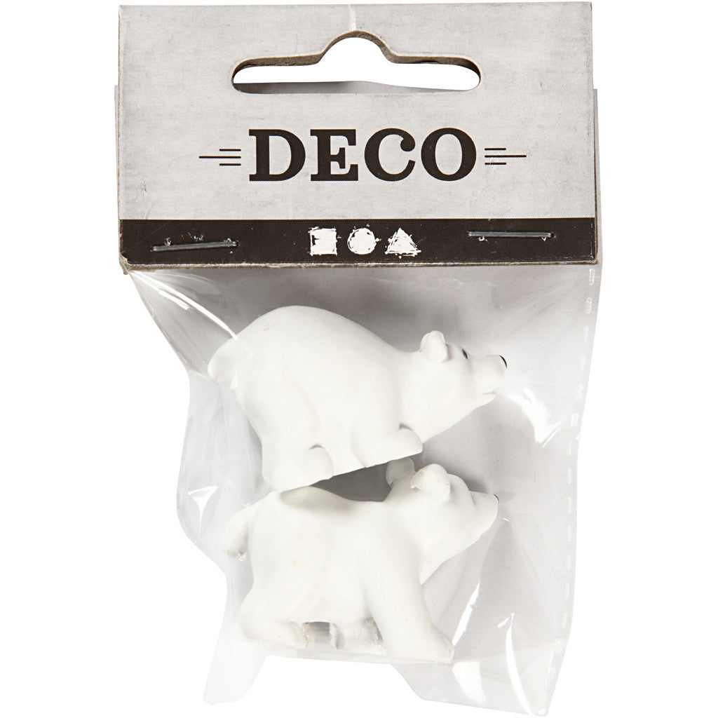 Piccole figure, H: 30 mm, L: 45 mm, bianco, 2 pz/ 1 conf. [HOB-69837]