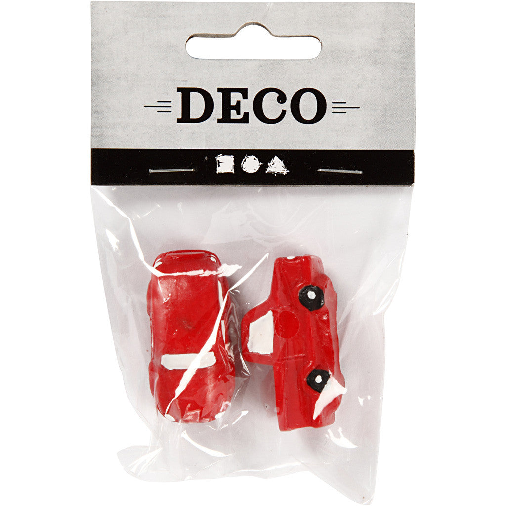 Piccole figure, H: 20 mm, L: 40 mm, rosso, 2 pz/ 1 conf. [HOB-69839]