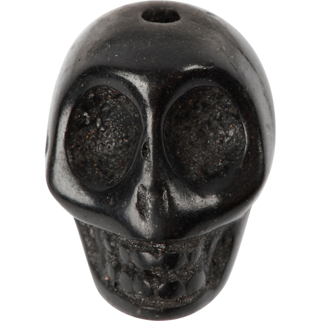 Howlith, D 12 mm, Lochgröße 1,5 mm, Schwarz, 32 Stk/ 1 Pck [HOB-69921]