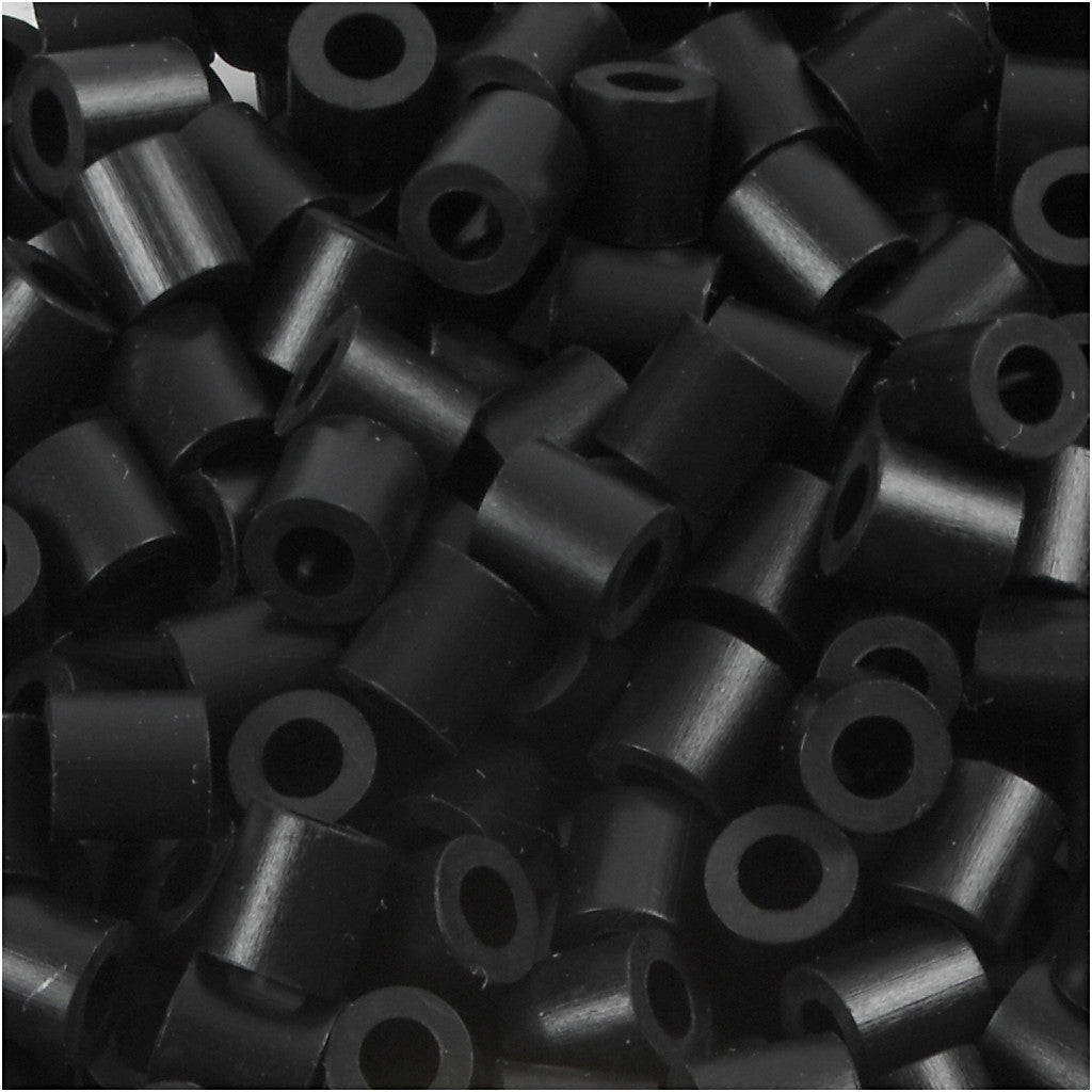 Bügelperlen, Größe 5x5 mm, Lochgröße 2,5 mm, medium, Schwarz (32220), 6000 Stk/ 1 Pck [HOB-751011]