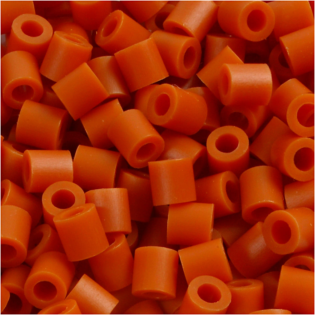 Fuse Beads, size 5x5 mm, hole size 2,5 mm, medium, redbrown (32254), 1100 pc