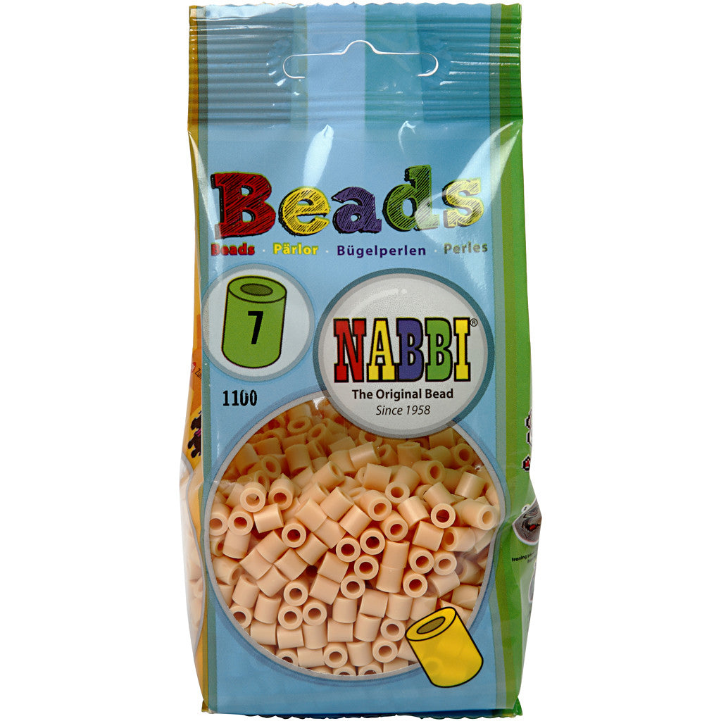 Bügelperlen, Größe 5x5 mm, Lochgröße 2,5 mm, medium, Dunkelbeige (32228), 1100 Stk/ 1 Pck [HOB-751070]