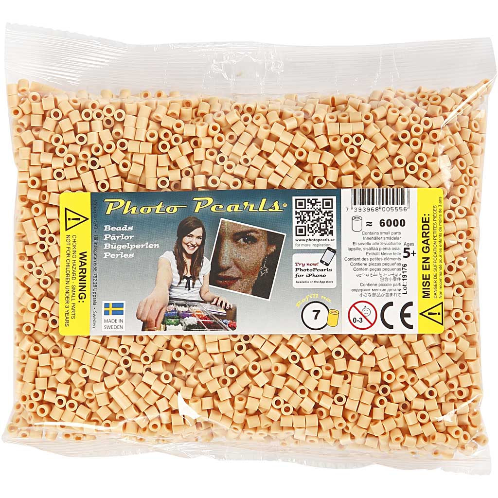 Perline a tubetto, misura 5x5 mm, misura buco 2,5 mm, medium, rosa chiaro (32228), 6000 pz/ 1 conf. [HOB-751071]