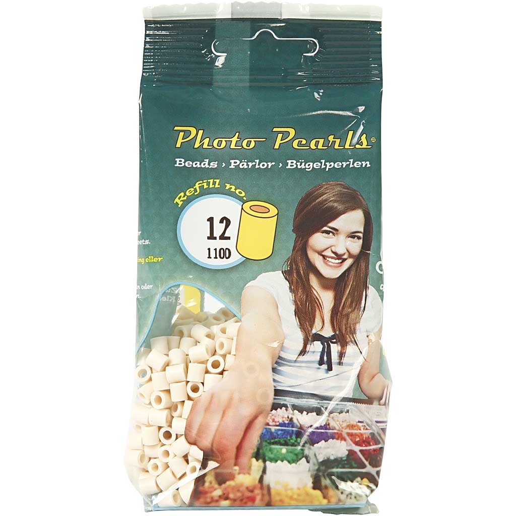 Bügelperlen, Größe 5x5 mm, Lochgröße 2,5 mm, medium, Hellbeige (32251), 1100 Stk/ 1 Pck [HOB-751120]