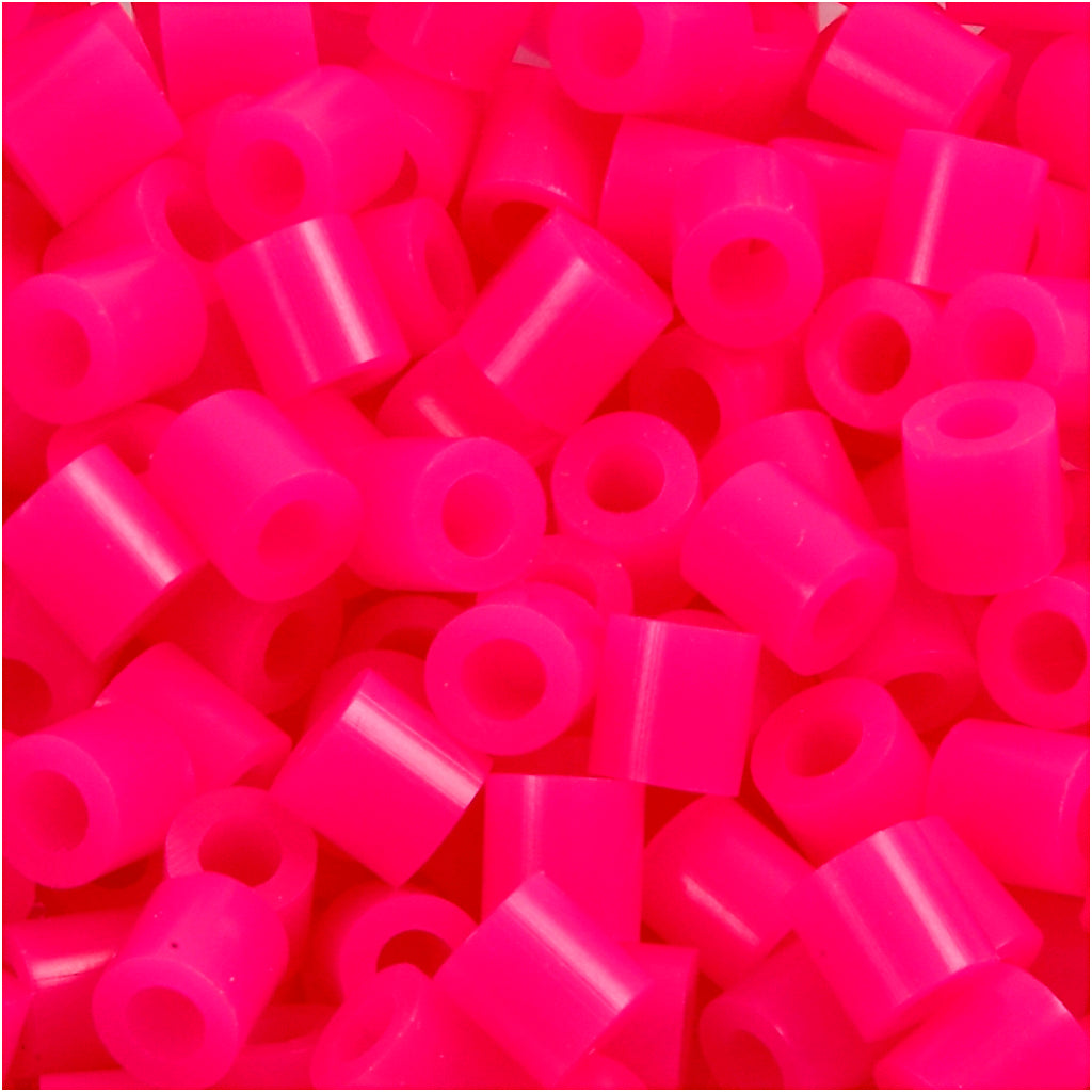 Fuse Beads, size 5x5 mm, hole size 2,5 mm, medium, cerise (32258), 1100 pc