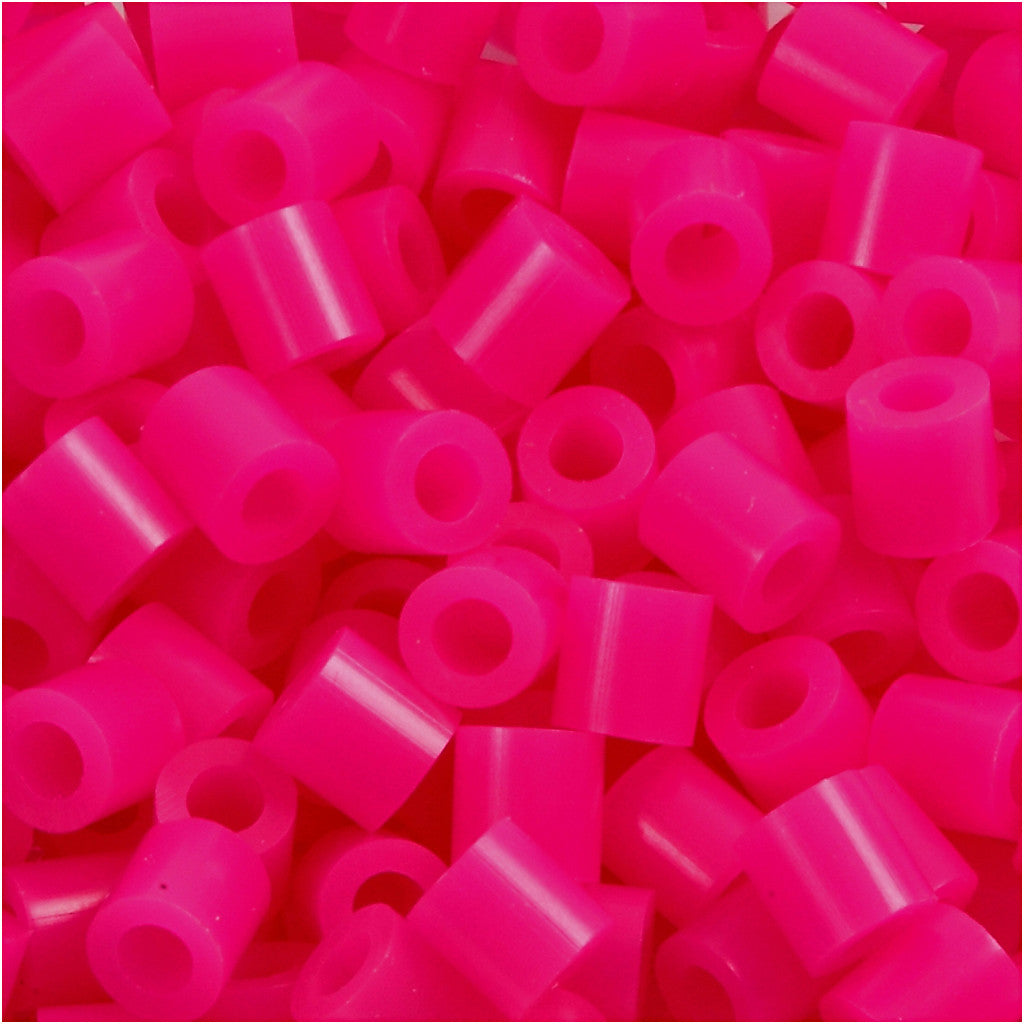 Bügelperlen, Größe 5x5 mm, Lochgröße 2,5 mm, medium, Pink (32258), 1100 Stk/ 1 Pck [HOB-751180]