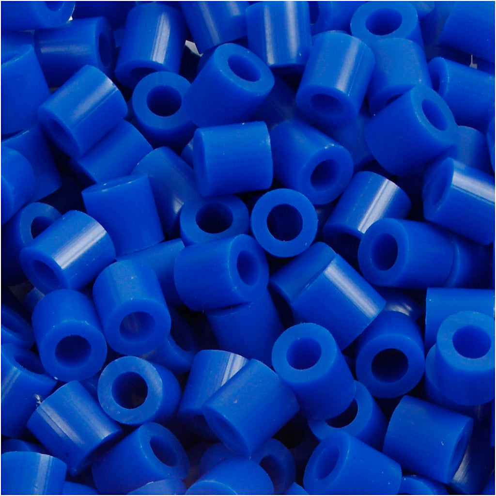 Fuse Beads, size 5x5 mm, hole size 2,5 mm, medium, dark blue (32232), 1100 pc