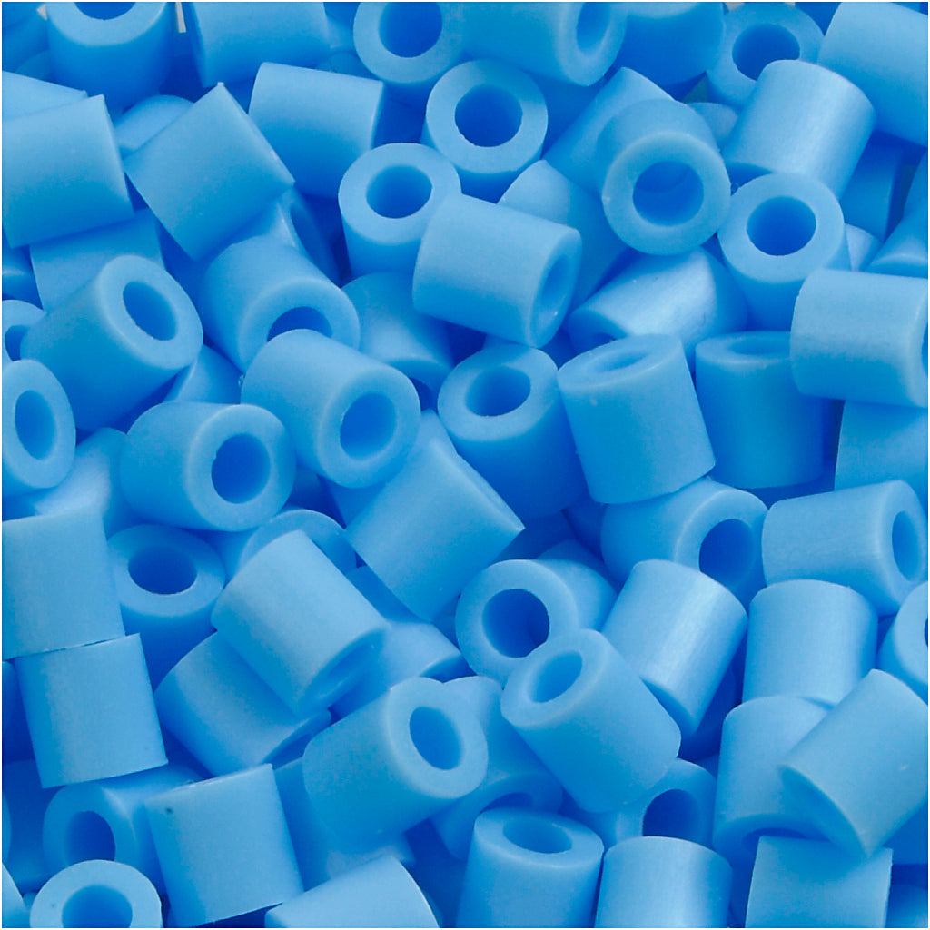 Fuse Beads, size 5x5 mm, hole size 2,5 mm, medium, pastel blue (32224), 6000 pc