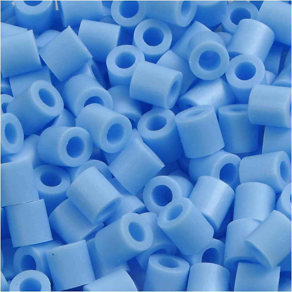 Bügelperlen, Größe 5x5 mm, Lochgröße 2,5 mm, medium, Pastellblau (32224), 6000 Stk/ 1 Pck [HOB-751231]