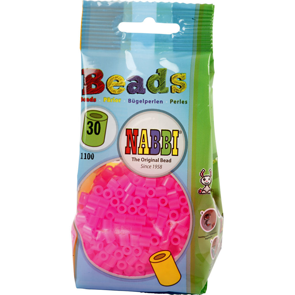 Perline a tubetto, misura 5x5 mm, misura buco 2,5 mm, medium, rosato neon (32257), 1100 pz/ 1 conf. [HOB-751300]