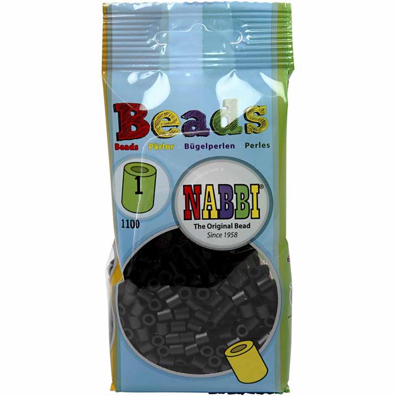 Fotoperlen, Größe 5x5 mm, Lochgröße 2,5 mm, medium, Schwarz (1), 1100 Stk/ 1 Pck [HOB-755010]