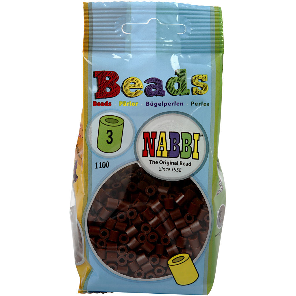 PhotoPearls, misura 5x5 mm, misura buco 2,5 mm, medium, marrone (3), 1100 pz/ 1 conf. [HOB-755030]