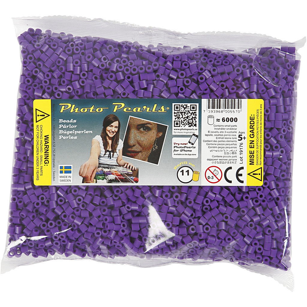 PhotoPearls, misura 5x5 mm, misura buco 2,5 mm, medium, viola scuro (11), 6000 pz/ 1 conf. [HOB-75511]
