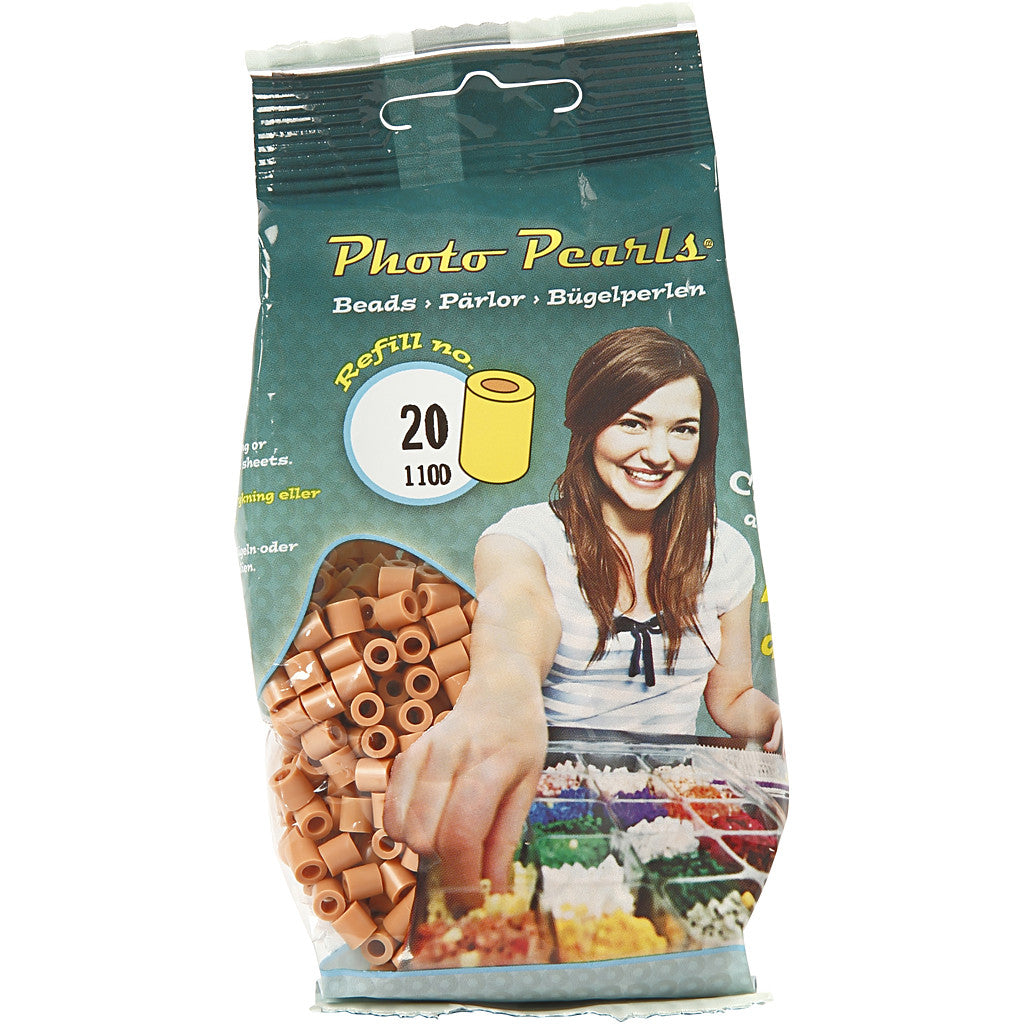 Fotoperlen, Größe 5x5 mm, Lochgröße 2,5 mm, medium, Hellbraun (20), 1100 Stk/ 1 Pck [HOB-755200]