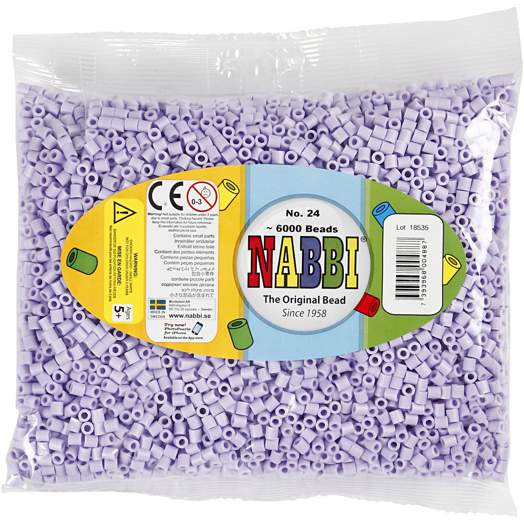 Fotoperlen, Größe 5x5 mm, Lochgröße 2,5 mm, medium, Flieder (24), 6000 Stk/ 1 Pck [HOB-75524]