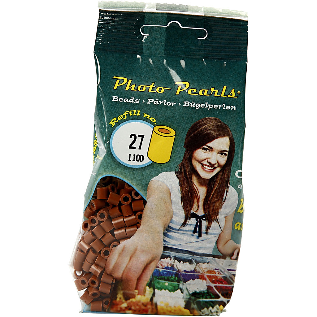 Fotoperlen, Größe 5x5 mm, Lochgröße 2,5 mm, medium, Schokolade (27), 1100 Stk/ 1 Pck [HOB-755270]