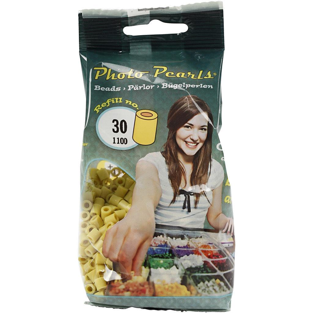 Fotoperlen, Größe 5x5 mm, Lochgröße 2,5 mm, medium, Olivgrün (30), 1100 Stk/ 1 Pck [HOB-755300]