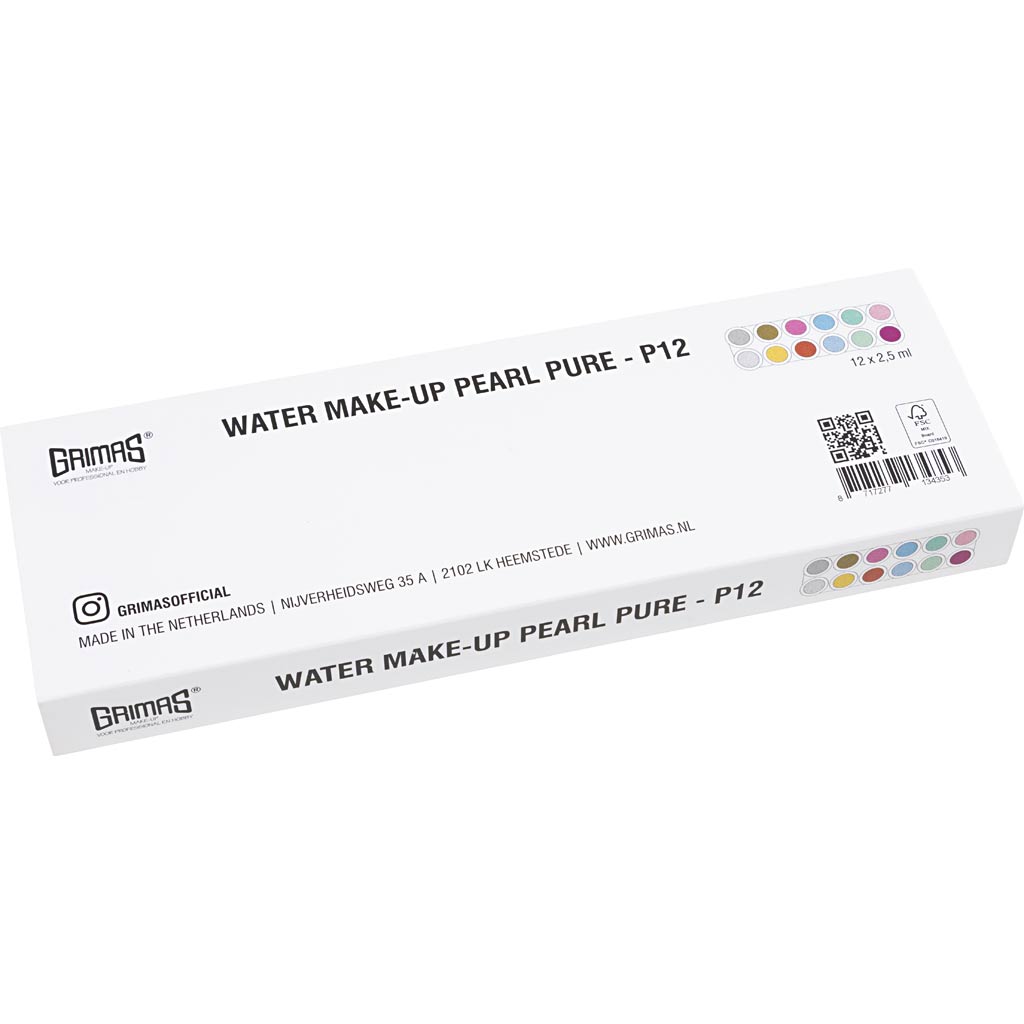 Water-based Face Paint Palette, mother of pearl colours, 12x2.50 ml/ 1 pc