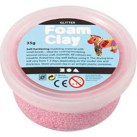 Foam Clay® , glitter, rosso chiaro, 35 g/ 1 vasch. [HOB-78862]