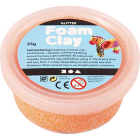 Foam Clay® , glitter, arancio, 35 g/ 1 vasch. [HOB-78863]
