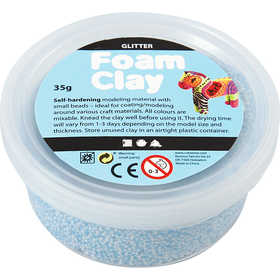 Foam Clay® , glitter, azzurro, 35 g/ 1 vasch. [HOB-78865]