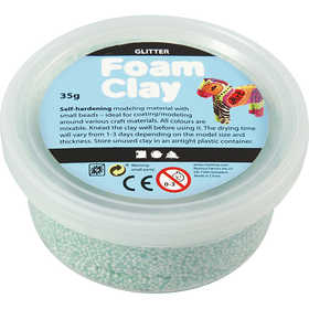 Foam Clay® , glitter, verde chiaro, 35 g/ 1 vasch. [HOB-78866]