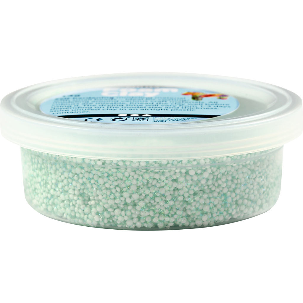 Foam Clay® , glitter, verde chiaro, 35 g/ 1 vasch. [HOB-78866]
