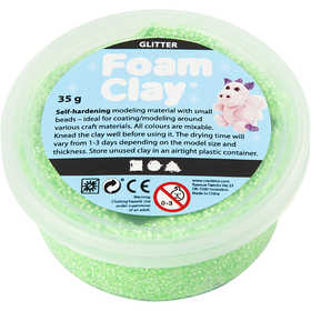 Foam Clay® , glitter, verde, 35 g/ 1 vasch. [HOB-788830]