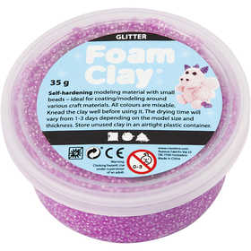 Foam Clay® , glitter, viola, 35 g/ 1 vasch. [HOB-788840]