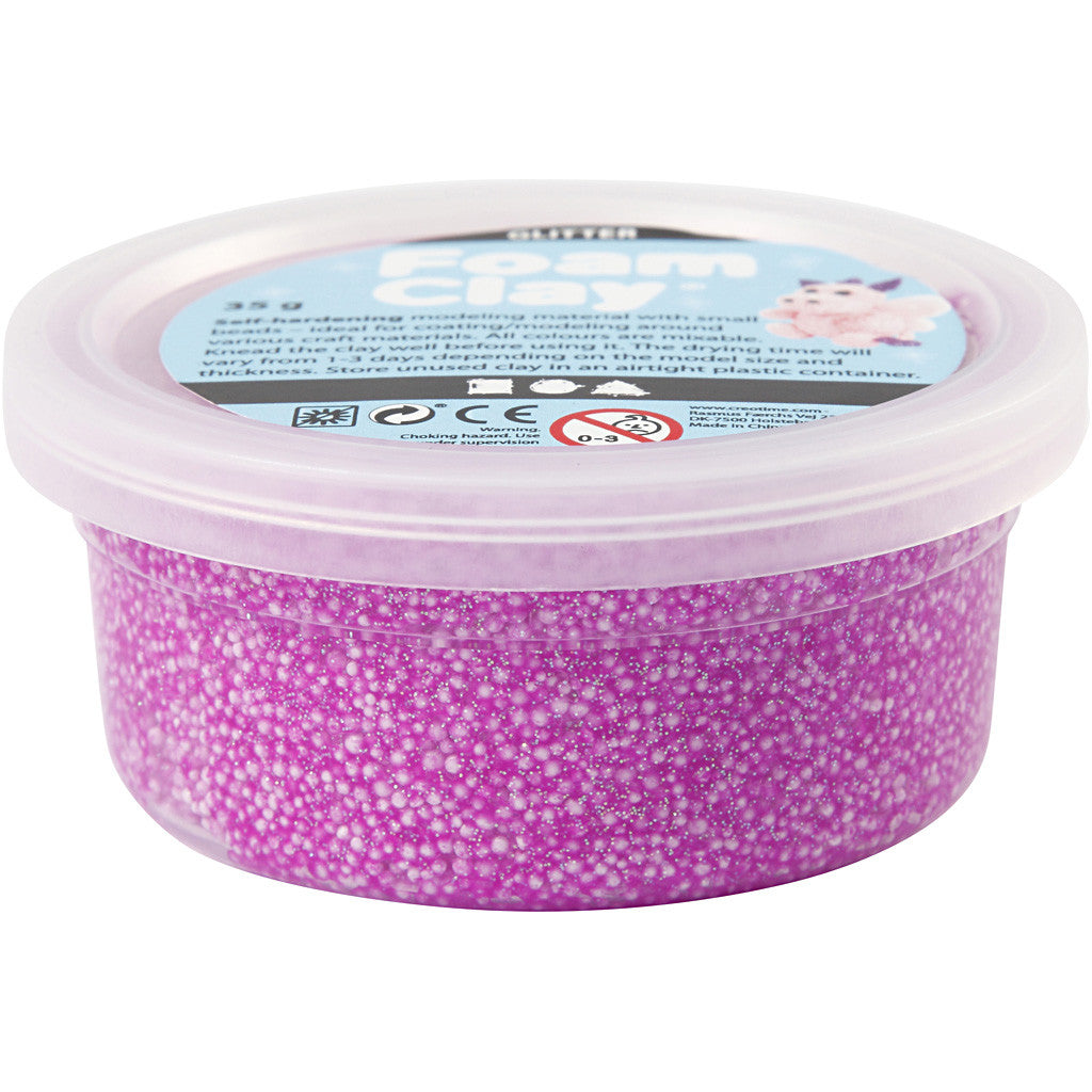 Foam Clay® , glitter, viola, 35 g/ 1 vasch. [HOB-788840]