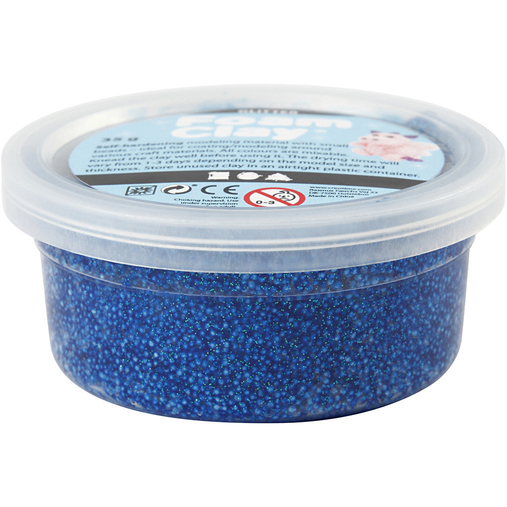 Foam Clay® , glitter, blu, 35 g/ 1 vasch. [HOB-788850]