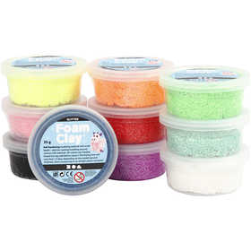 Foam Clay® , glitter, colori asst., 10x35 g/ 1 conf. [HOB-78890]