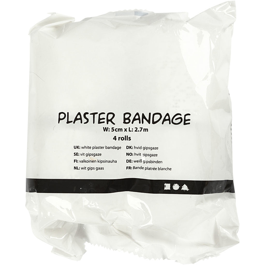 Benda gesso, L: 2,7 M, L: 5 cm, bianco, 4 rot./ 1 conf. [HOB-78912]
