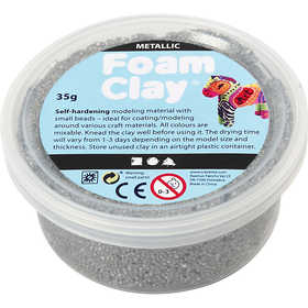 Foam Clay® , metallico, argento, 35 g/ 1 vasch. [HOB-78917]