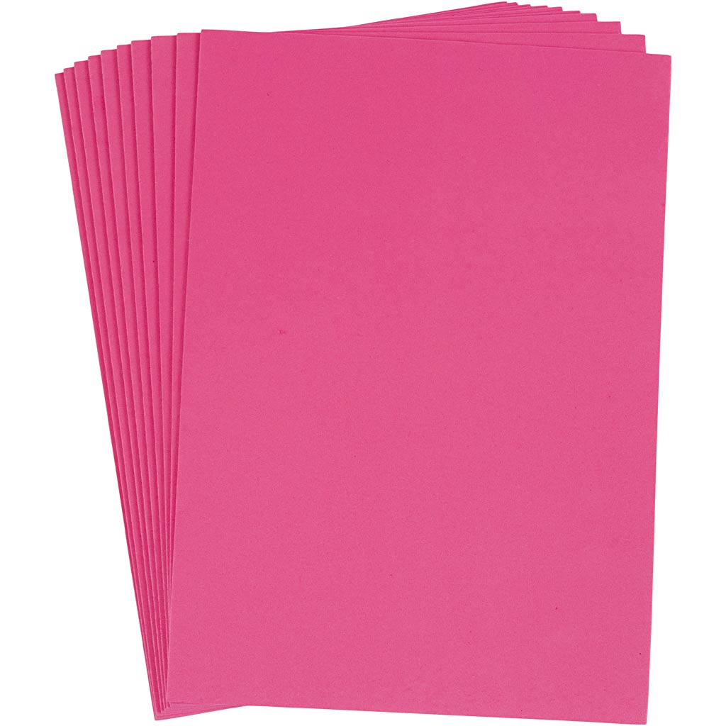 Foam Sheets, A4, sheet 210x297 mm, thickness 2 mm, pink, 10 sheet