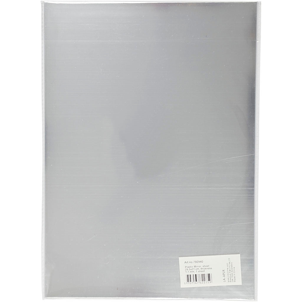 Foglio specchio di plastica, foglio 29,5x21 cm, spess. 1,1 mm, 1 fgl. [HOB-790940]