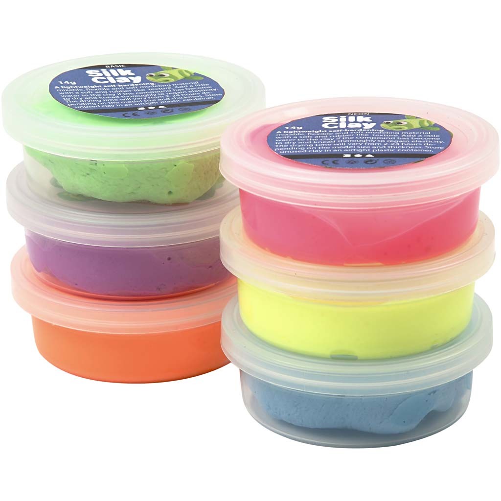 Silk Clay®, colori neon, 6x14 g/ 1 conf. [HOB-79140]