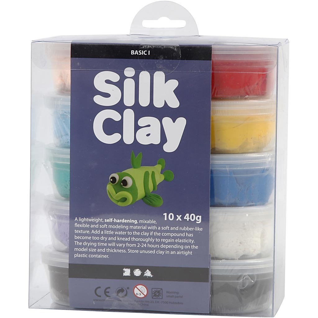 Silk Clay®, Basic 1, Sortierte Farben, 10x40 g/ 1 Pck [HOB-79143]