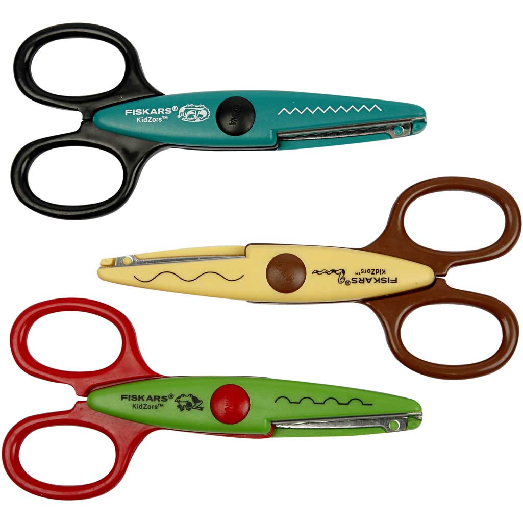 Fiskars Ciseaux à Cranter Enfants - Assortiment, 3 pièces/ 1 Pq. [HOB-8231]