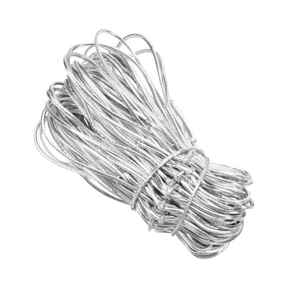 Ruban élastique de décoration Vinyle Stretch à dérouler argent métallique 20cm  (50 Pièces)  [8MS]