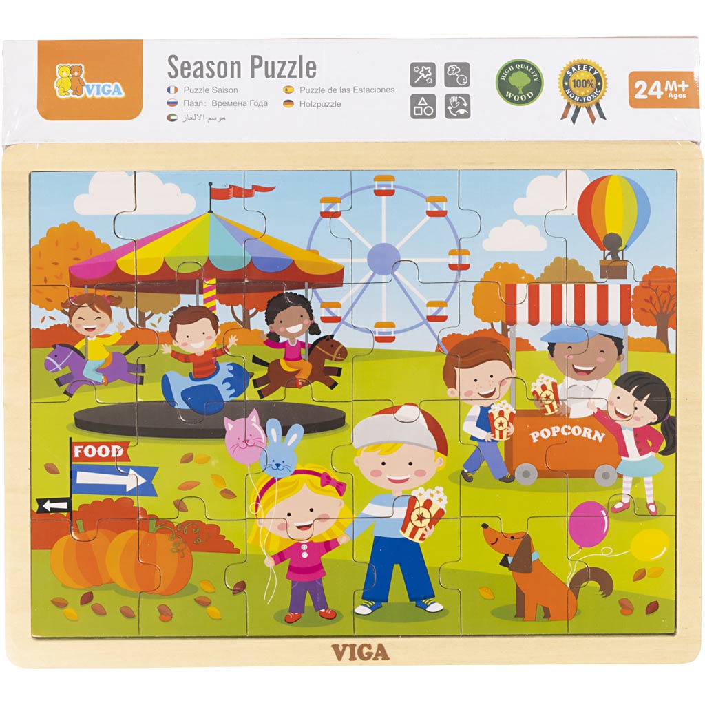 VIGA Puzzle Jahreszeiten, Herbst, Größe 30x22,5 cm, 24 Stücke, 1 Stk [HOB-901167]