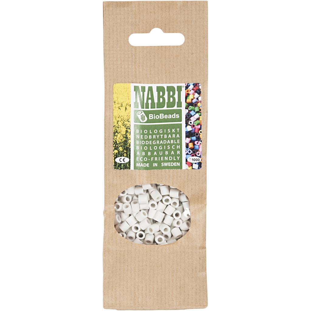 NABBI BioBeads, Größe 5x5 mm, Lochgröße 2.5 mm, medium, Weiß, 1000 Stk/ 1 Pck [HOB-9067730]