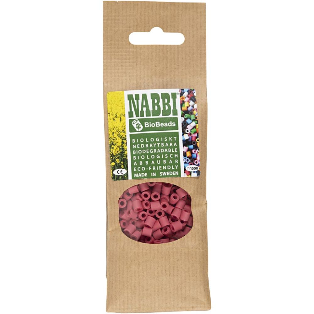 Perline NABBI BioBeads, misura 5x5 mm, misura buco 2.5 mm, medium, rosso, 1000 pz/ 1 conf. [HOB-9067770]