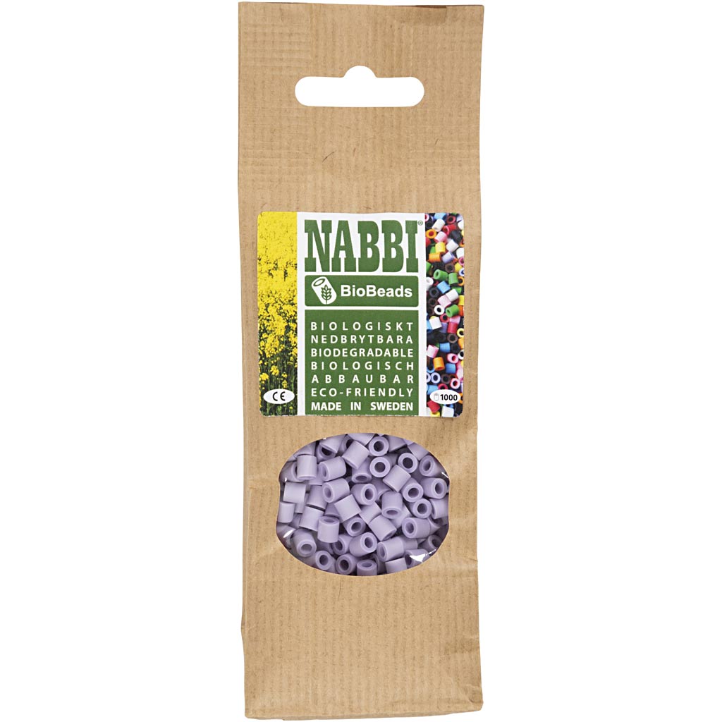 NABBI BioBeads, Größe 5x5 mm, Lochgröße 2.5 mm, medium, Flieder, 1000 Stk/ 1 Pck [HOB-9067780]