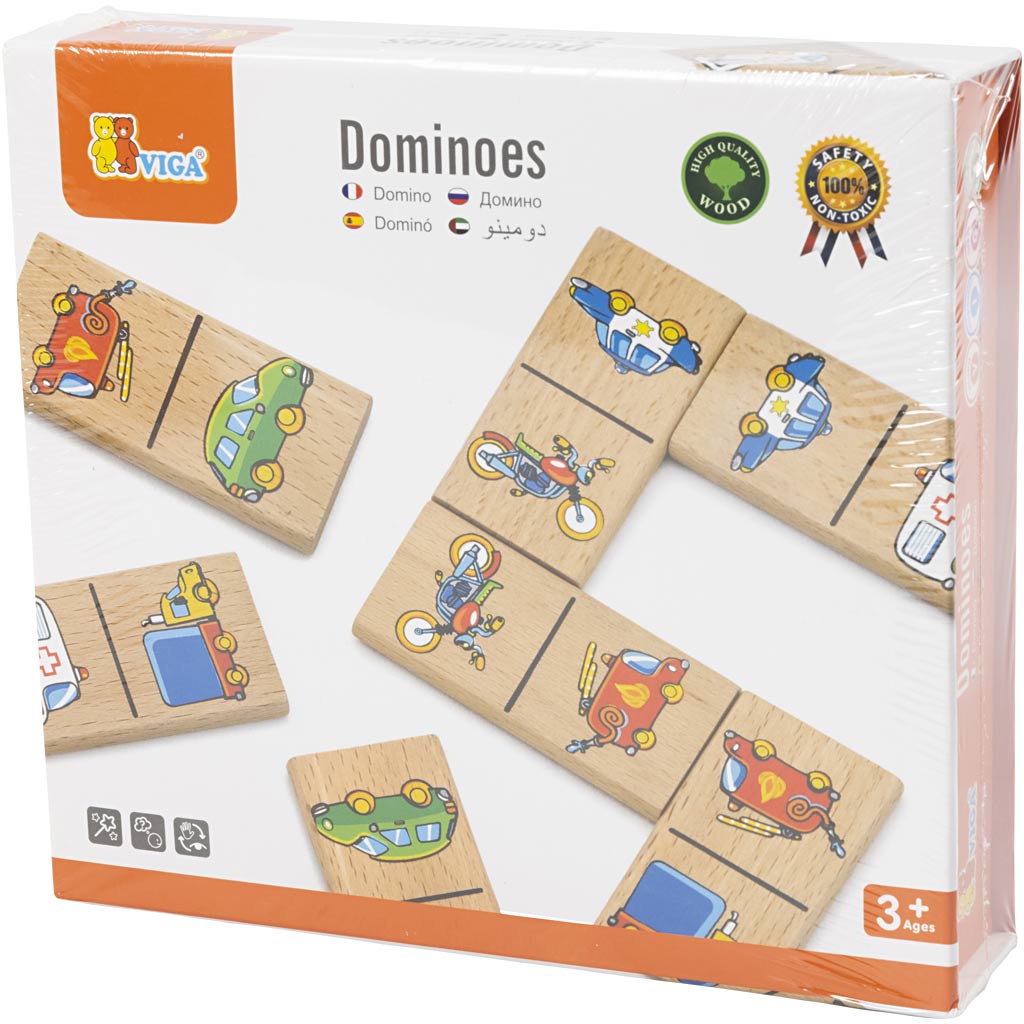 Domino VIGA per bambini, veicoli, 28 pezzi, 1 pz [HOB-907781]