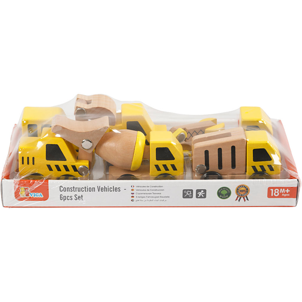 Mini auto VIGA, Escavatori e veicoli da cantiere, misura 7-9 cm, 6 parti/ 1 set [HOB-908496]