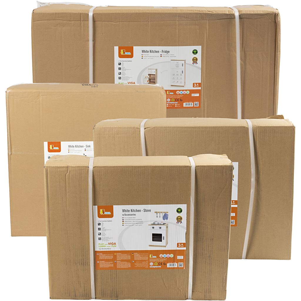 Viga Spielküche, H 55-79 cm, T 34 cm, B 40 cm, 4 Teile/ 1 Set [HOB-908574]
