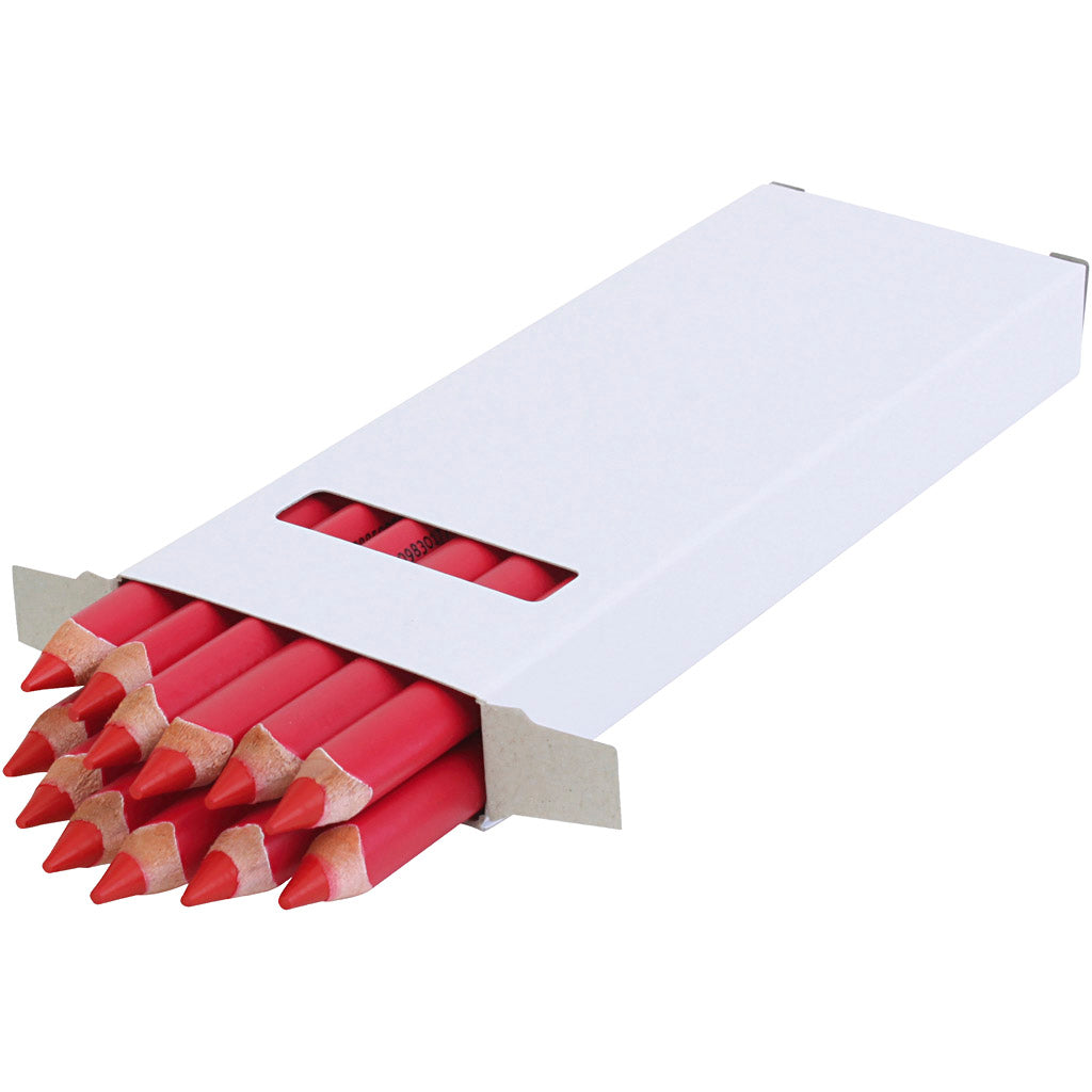 Crayons de Couleur Jumbo edu, ép. 10 mm, mine 6,25 mm, rouge foncé, 12 pièces/ 1 Pq. [HOB-408034]