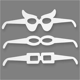 Occhiali maschera, H: 4,5-10 cm, L: 32 cm, 230 g, bianco, 16 pz/ 1 conf. [HOB-95191]